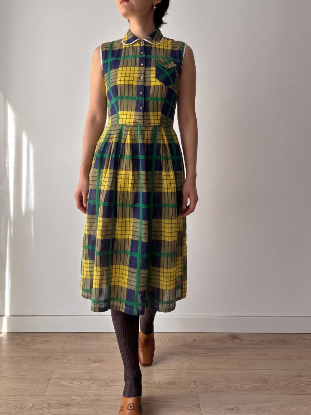 vintage 1940s/early50s novelty plaid dress